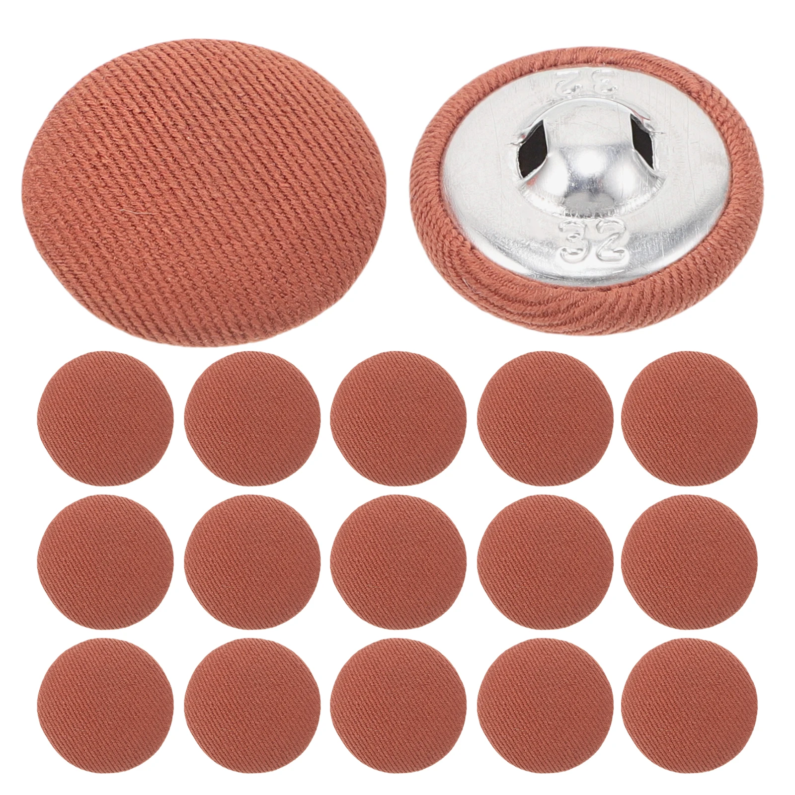 

20pcs Round Fabric Covered Buttons for Coats DIY Clothing Craft Chocolate Miss Retro Blazer Sewing Jeans Jackets