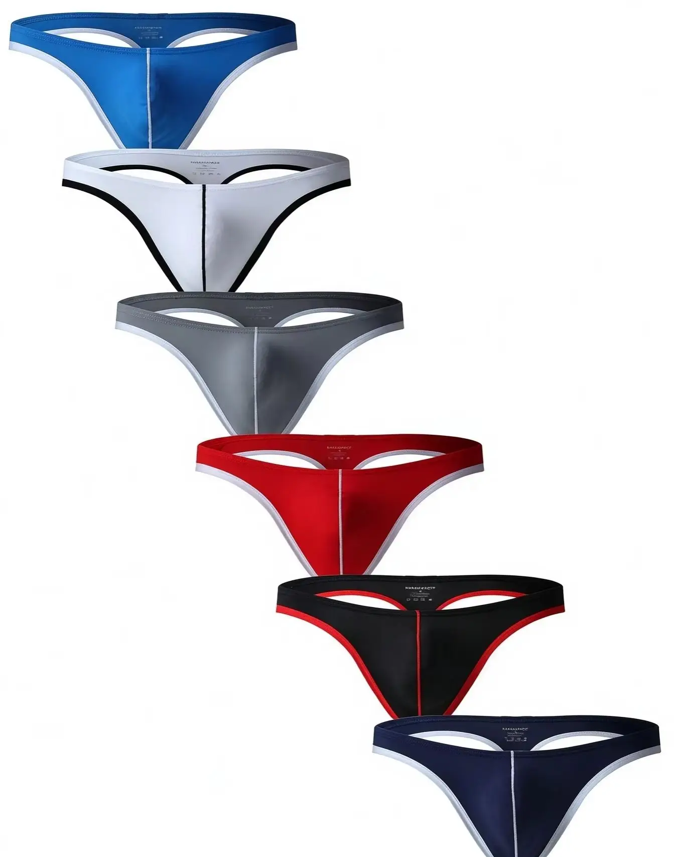 Sexy Low-Waist Ice Silk Boxer Briefs Men's Pure Color Comfortable Breathable Men's Underwear Triangle Panties 2PC Set