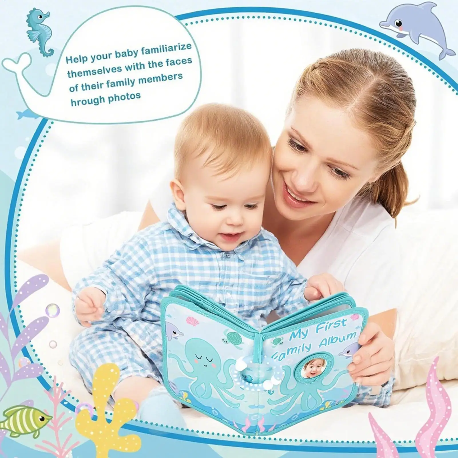 

Фотокнижка для ребенка, первая мягкая ткань, семейная фотокнига с надписью осьминога, вмещает фотографию 4X6 дюймов, альбом из мягкой ткани для девочек и мальчиков, родителей