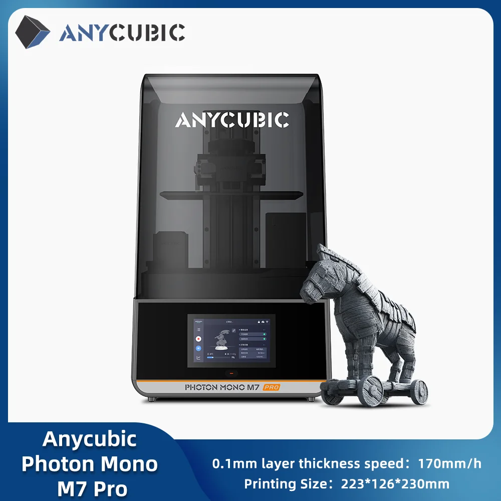 ANYCUBIC Photon Mono M7 Pro 10.1'' LCD Resin 3D Printer 14K Mono MSLA 3D Printer Speed Up to 170mm/h Printing Size 223*126*230mm