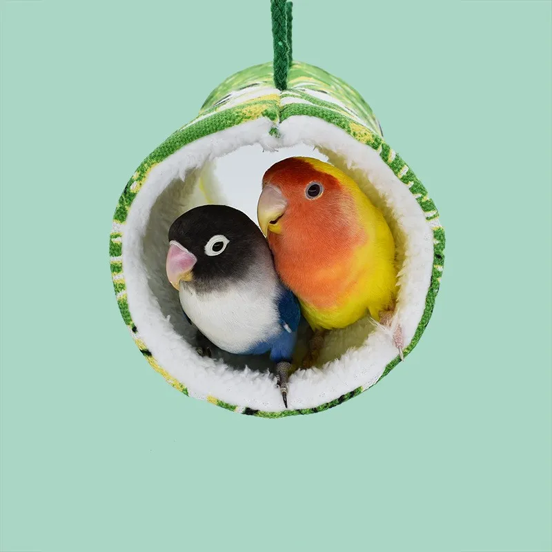 Winter Bird Hanging Hammock Warm Nest Plush Tent Cave Hideout Snuggle to Sleep Playing & Rest for Parrot Hamster Small Pet