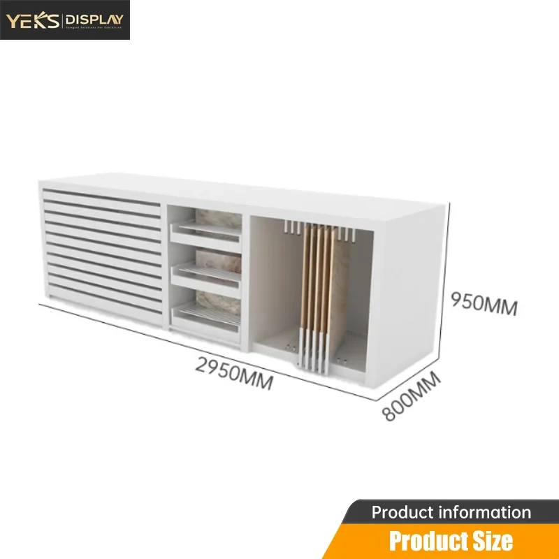 custom.Yeks Multifunctional Pull-out Marble Slab and Tile Display Island Desk Showroom