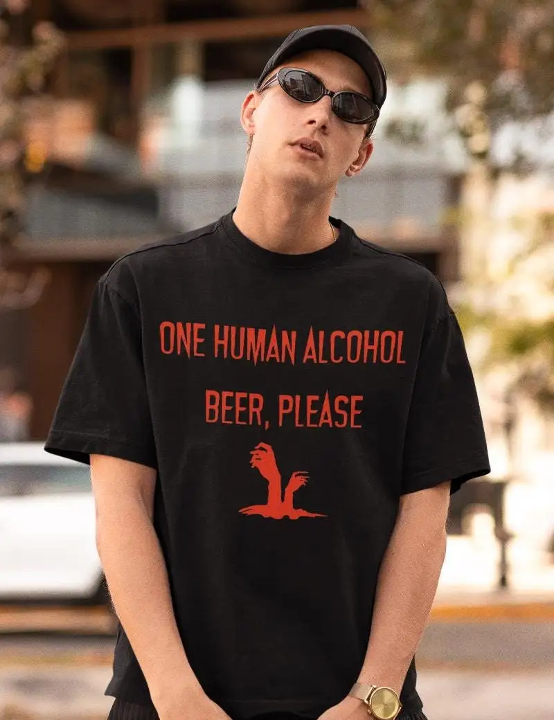 

One Human Alcohol Beer Please T Shirt Jackie Daytona Lucky Brews What We Do In The Shadows Laszlo