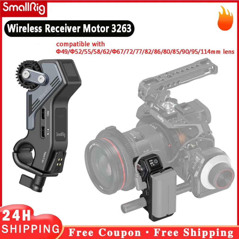 

SmallRig Wireless Receiver Motor 3263 Φ49/Φ52/55/58/62/Φ67/72/77/82/86/80/85/90/95/114mm DSLR Camera Lens and Cine Lens