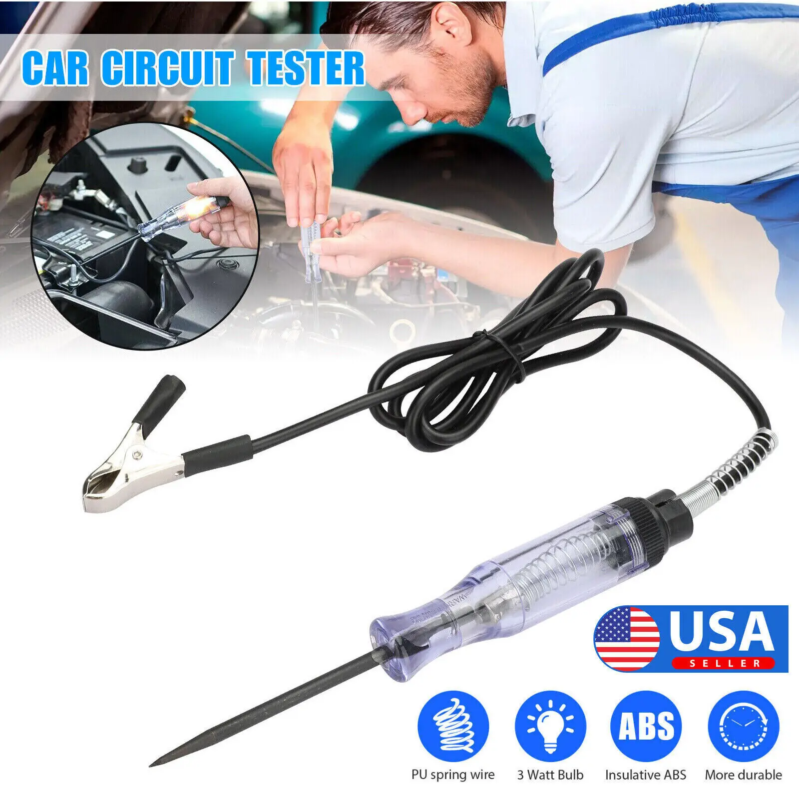 

Car Circuit Tester Pen Auto Fuse Test Probe Light Tool For 6V 12V 24V DC Voltage