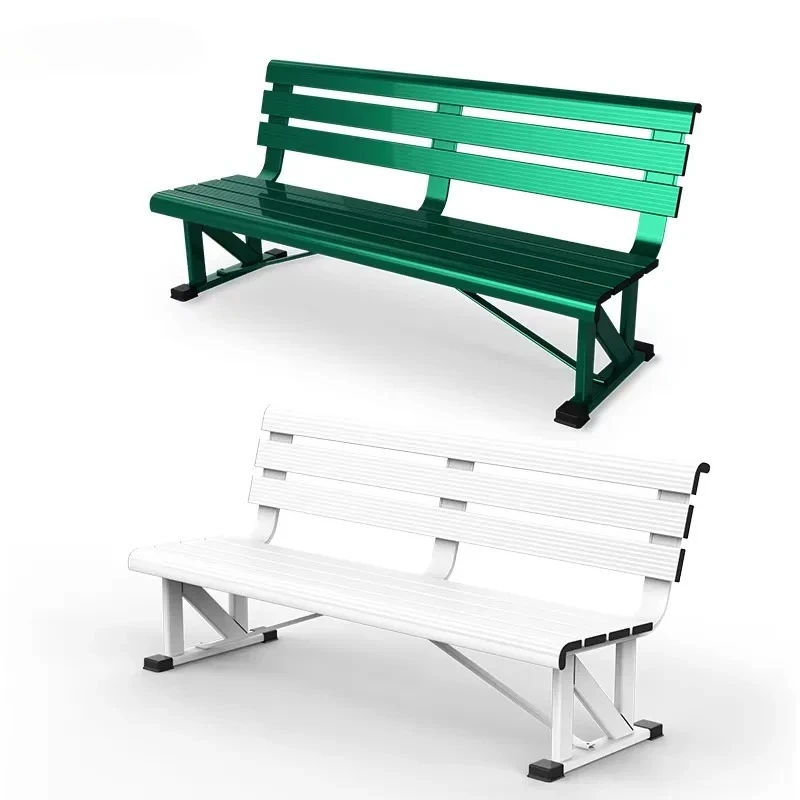 Outdoor Rest Bench park Chair Outside Seating Public Garden Patio Aluminum Bench Chair Tennis Court Chair