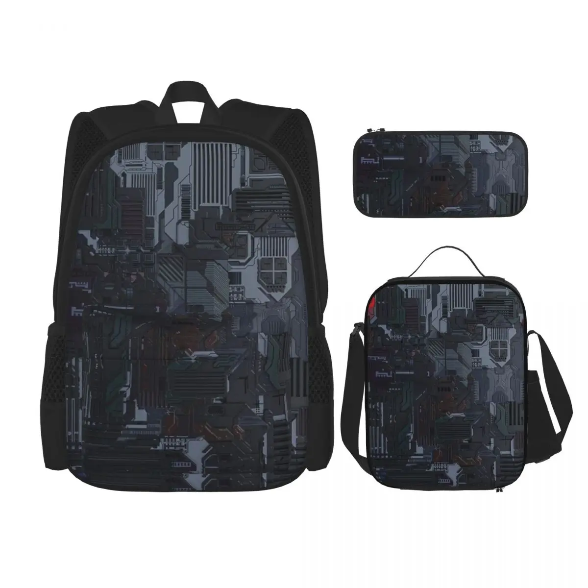 Venta CALIENTE CyberPunk bolso de escuela, estuche para lápices, combinación de bolsa de almuerzo