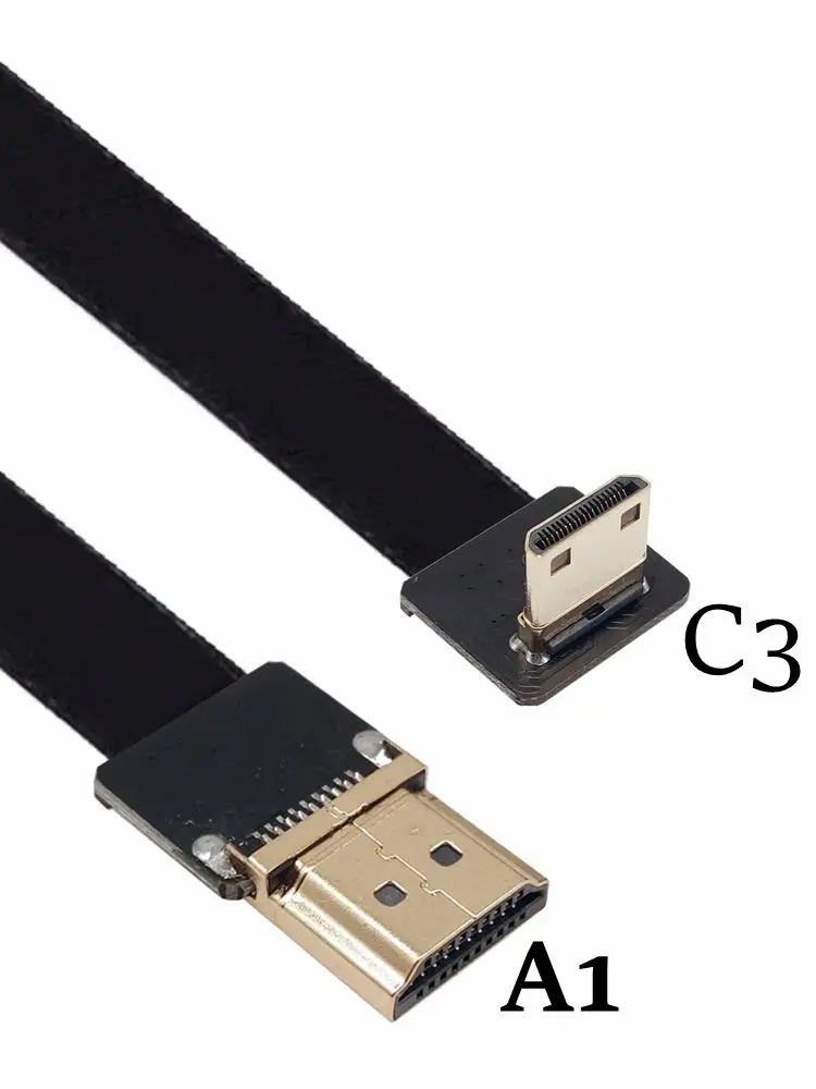 Kamera Mini HDMI Aerial Line Standard HDMI Male C Female Upward Bend Ultra Thin HD Line Expansion FPC Long Short Line — zdjęcie produktu 7