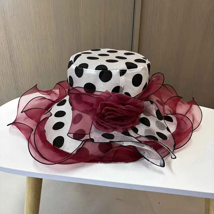

Европейские солнцезащитные шляпы, женские тканевые шляпы из органзы, уличная шляпа-федора в горошек, кепки с защитой от ультрафиолета, кепки для путешествий, пешего туризма, вечеринки, элегантная весенняя кепка