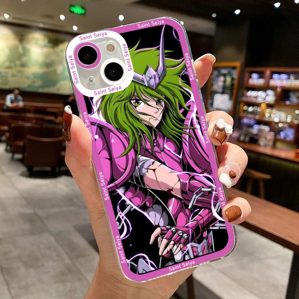 Saint Seiya Hyoga Shiryu Clear Phone Case For iPhone 15 14 13 12 11 Mini Pro Max X XR XSMax 6S 6 7 8 Plus SE20 Transparent Cover