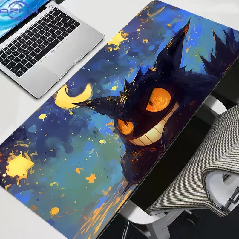 Gengar Purple Pop Art Anime Large Mousepad, Rubber Non Slip Desk Mat for Gaming and Office Desktop Decoration