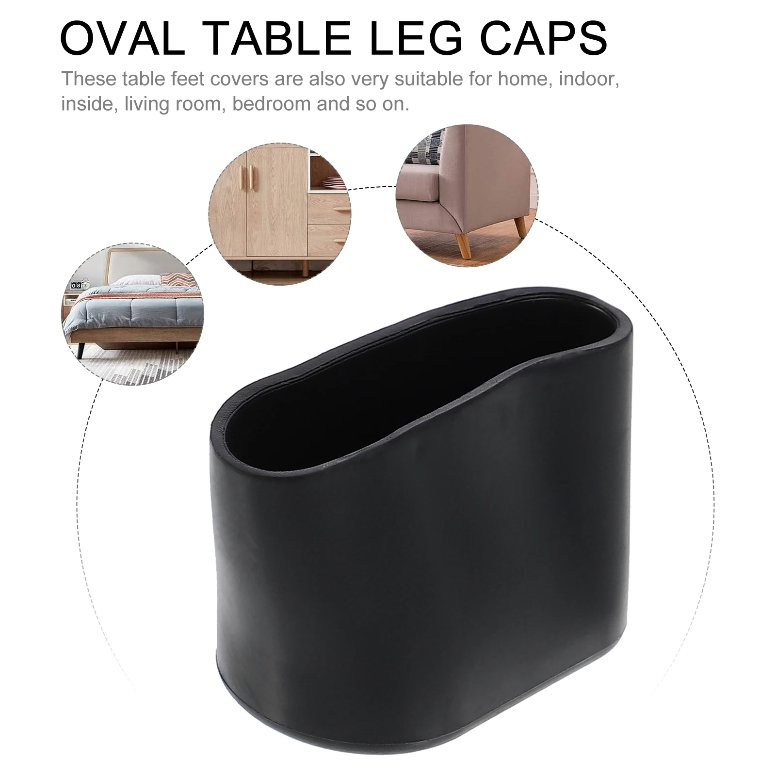 

10pcs Anti Slip Table Leg Caps Chair Foot Cover Floor Protector Furniture Accessories Oval Shape Home Office Use