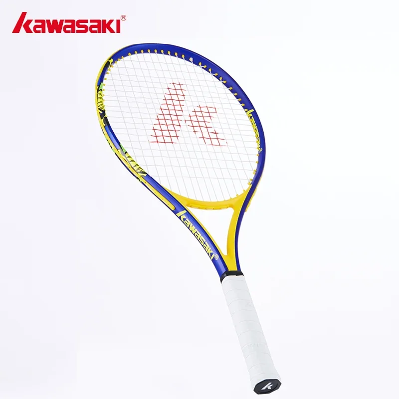 Kawasaki-raqueta de tenis con amortiguador, accesorio con marco ovalado de fibra de carbono 100, raqueta de entrenamiento de nivel medio con bolsa de tenis