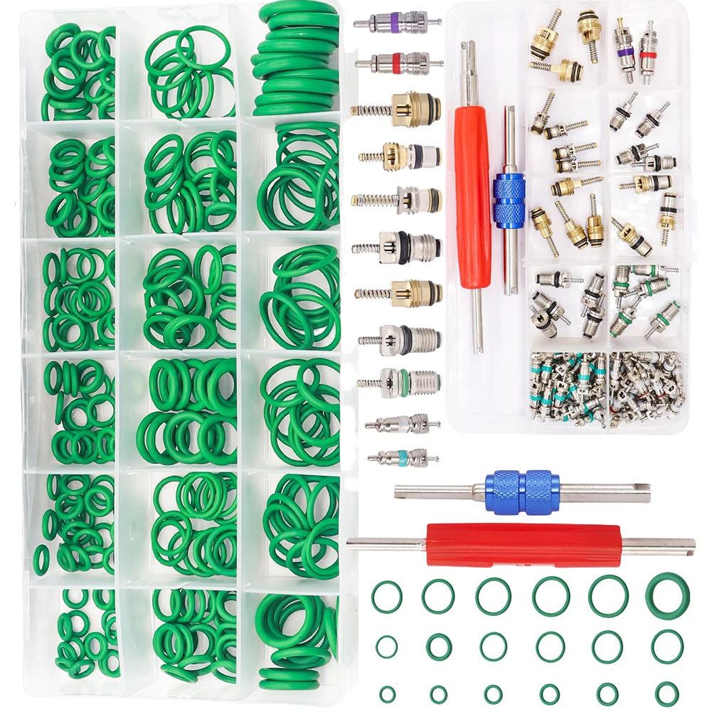 /372PCS /Car /AC Valve Core Kit For R12 Air Conditioner Repair Tool For Jetta For Benz Automotive Parts Car Maintenance Tools