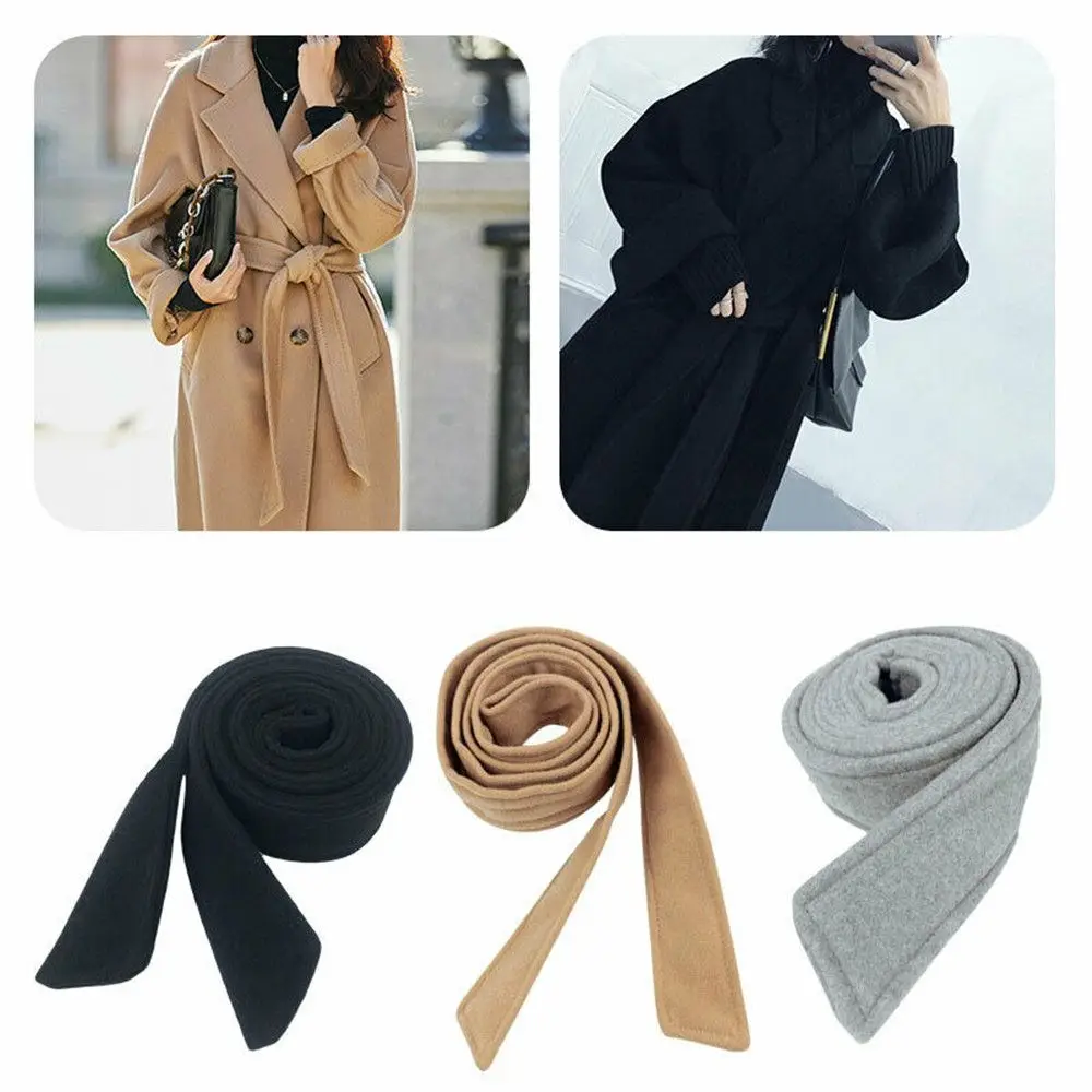 Men Women Vintage Jacket Overcoat Waistband Coat Belt Faux Wool Woolen Sash Tie Solid Fashion Long Waist Chain Vintage Waistband