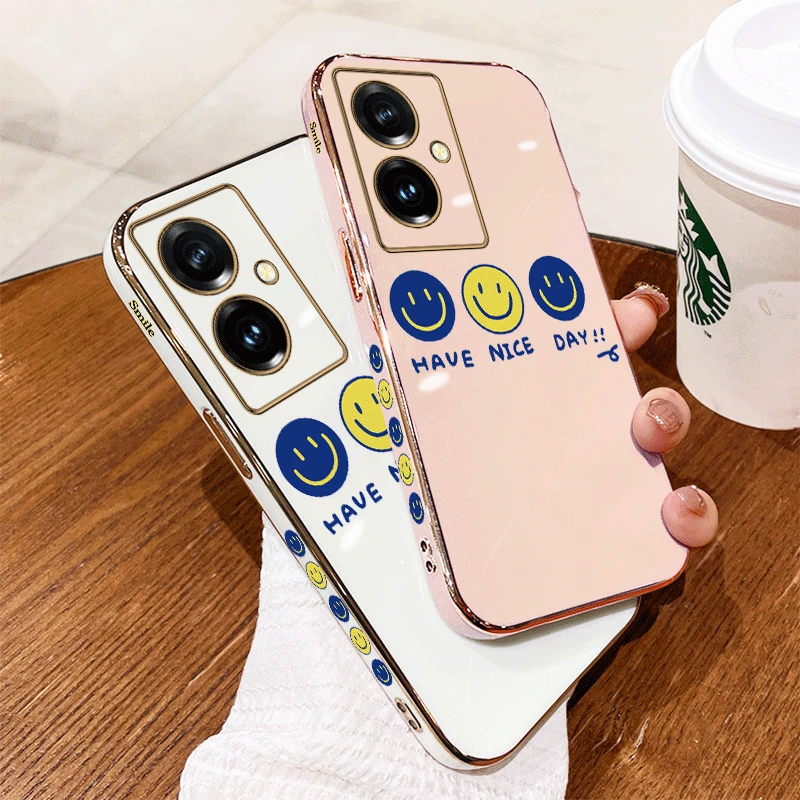 Y 78 Plus Simple Smile Luxury Plating Phone Case For VIVO Y85 Y200i Y91 Y35Plus Y78 Y28 Y77 Y93 Y76S Y35 Y100 X100 X100S Cover