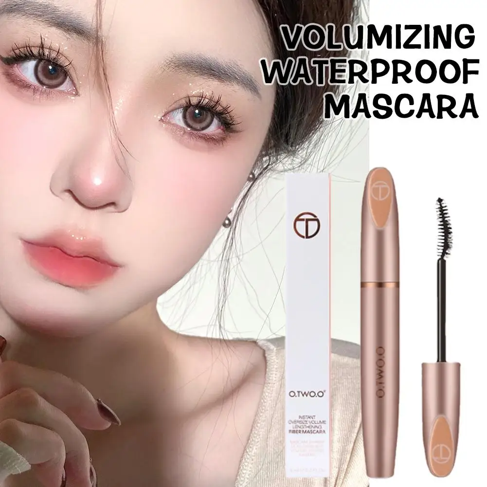 Black Waterproof Mascara Dense Lengthens Eyelashes Non-smudge Silk Cosmetics Mascara Lengthening Volume Fiber 5D Black Exte M2V0