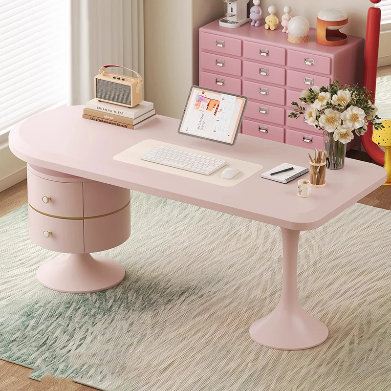 Nordic Cute Wooden Office Desk Modern Drawer Storage Reception Office Desk Minimalist Aesthetic Mesa Ordenador Lounge Furniture