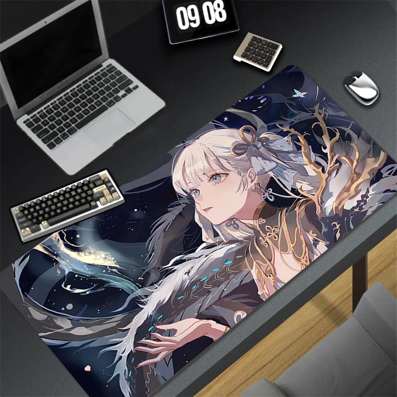 

Computer Gaming Accessories Mousepad Office PC Wuthering Waves Jinhsi Mouse Pad HD Keyboard Pad Desk Decoracion Anime Desk Mat