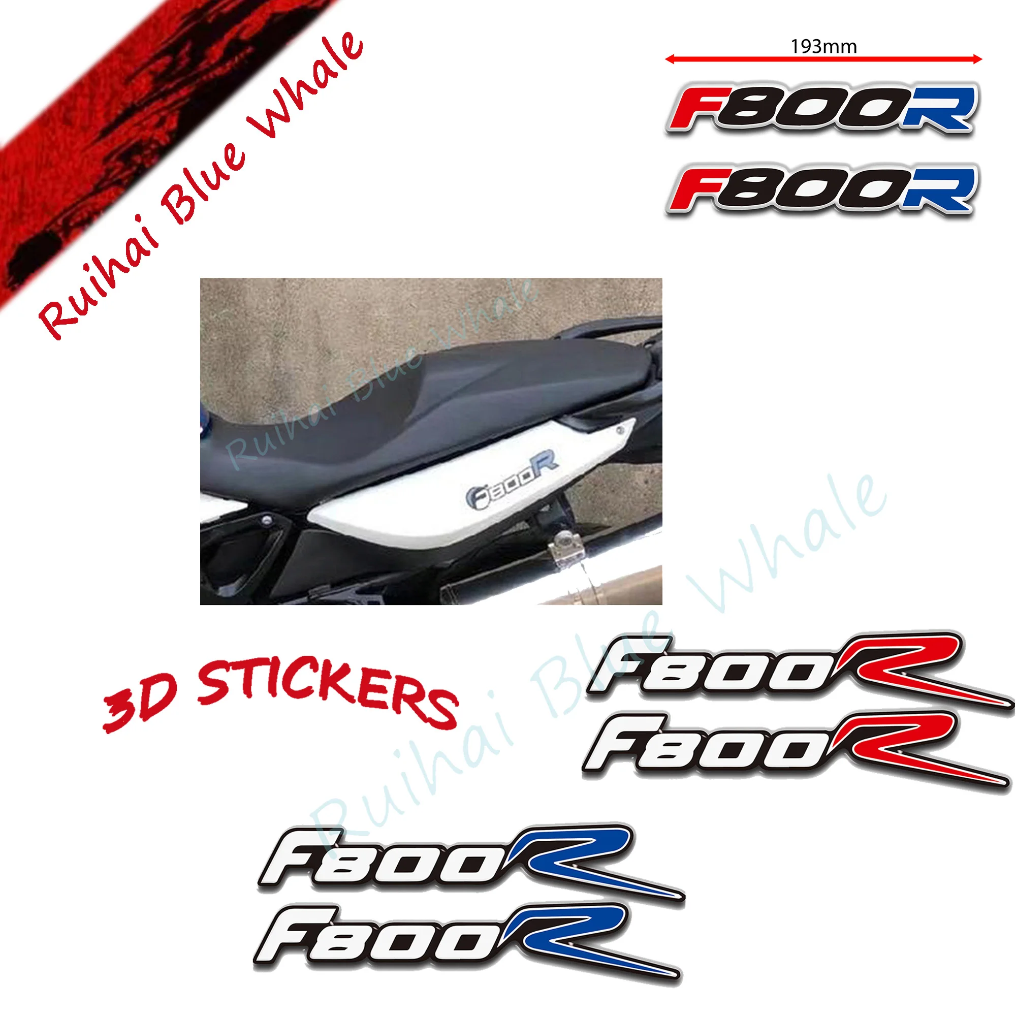 3D Resin Sticker Decoration Motorcycle Tank Compatible with BMW F800R Model and Protection of