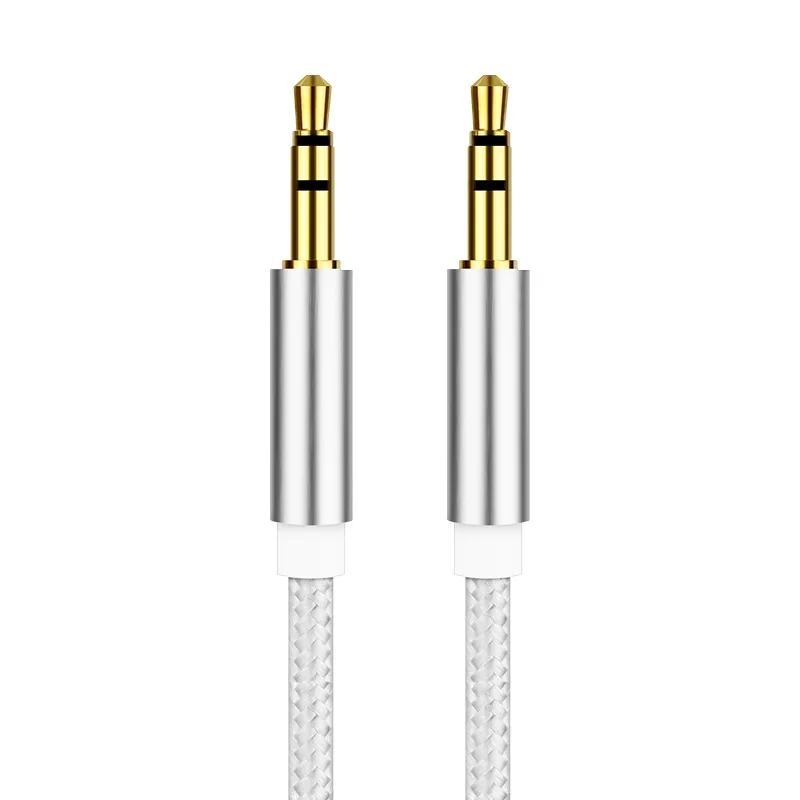 Aluminum alloy male to male audio cable, AUX copper core connecting wire, universal 3.5mm for vehicle use rca