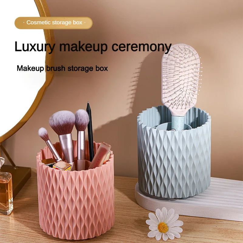 

360 Rotation Large Capacity Portable Makeup Brush Storage Box - The Ultimate Brush Bucket for All Your Beauty Needs