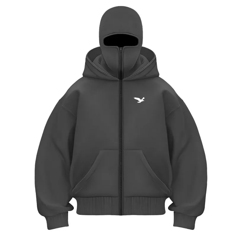 

Long Sleeve Zipper Multi Pocket Loose Street 2025 Wear Men's Hoodie Fashion Casual Sports Hoodie Retro Harajuku