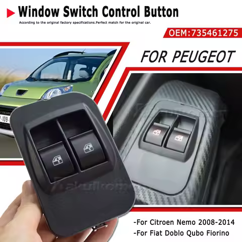 Car Master Window Switch Electric Control Button For Citroen Nemo Peugeot Bipper Fiat Doblo Qubo Fiorino 735518655 735461275
