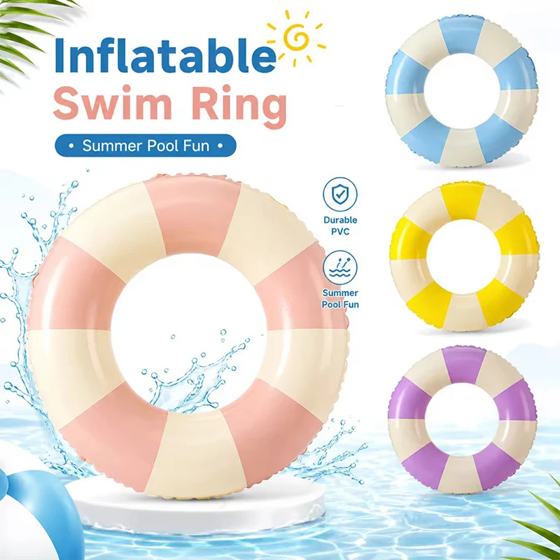 1PC Hot Sale Classic Striped Inflatable Swimming Ring Pool Float Beach for Adults Teenagers & Children