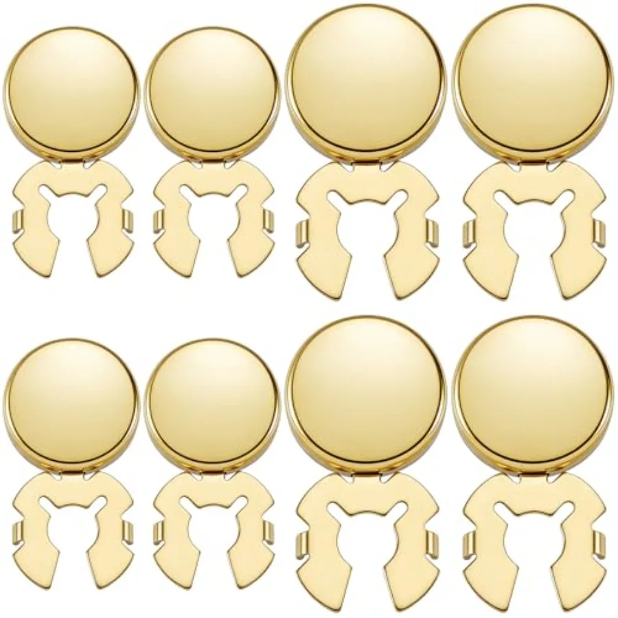 

Verdial 8pcs Gold Button Covers for Women, Rhinestone Clip-On Brass Button Covers Cufflinks, 2 Sizes Round Detachable Cufflinks
