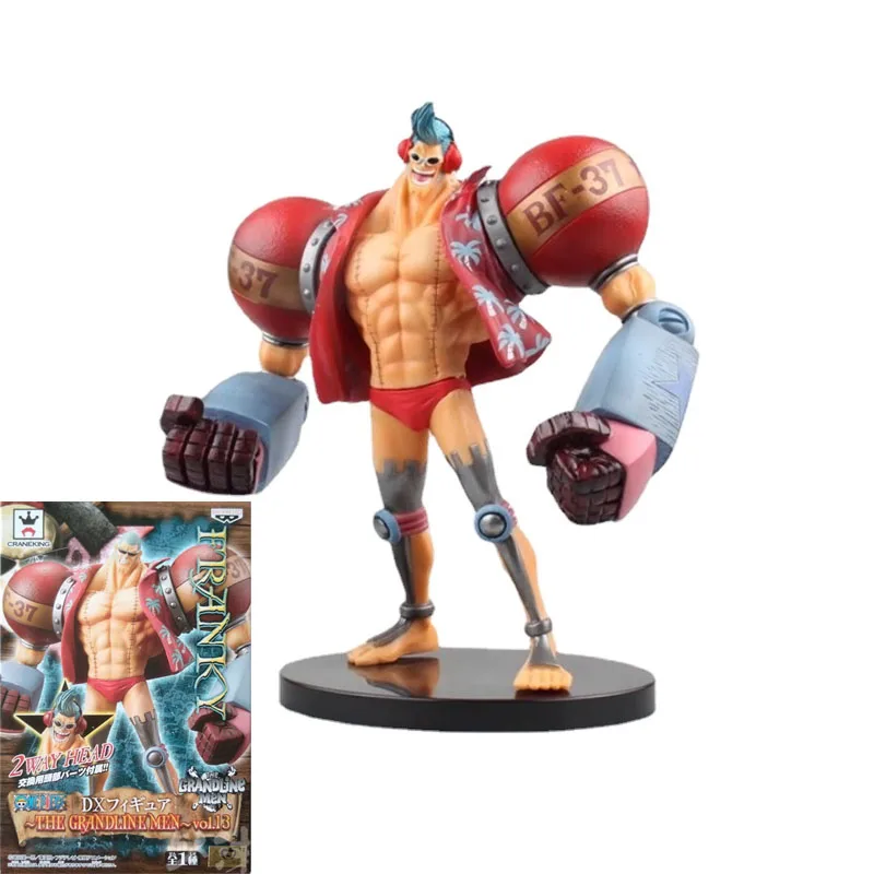 

BANDAI Original DX One Piece Anime Figure Franky 2 Way Head The Grandline Men Vol 13 Action Figure Toys For Boys Girls Kids Gift