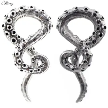 Alisouy 2 Adet Bakır Ahtapot Kulak Ağırlığı, Spiral Konik Kıkırdak Küpe, Genişletici, Germe Aleti, Piercing Takısı 10 best sales Ahtapot piercingi - №6