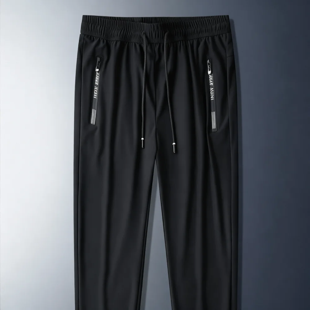 Mens Summer Utility Work Pants Loose Fit Zipper Pockets Durable Construction Labor Casual Trousers Breathable Material