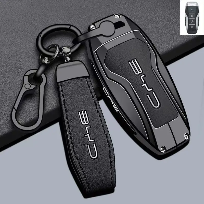 Zinc Alloy Key Cover Case for BYD Dolphin/Seagull/E9/Seal/E7/Qin/Song/Yuan/Tang/Han L/Sea Lion - Protective Key Fob Shell