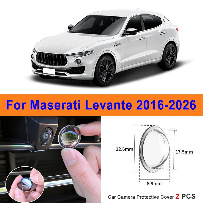 

360 Reverse Image Car Camera Cover Anti-Scratch PC Lens Protector Stickers For Maserati Levante 2016-2026 2Pcs