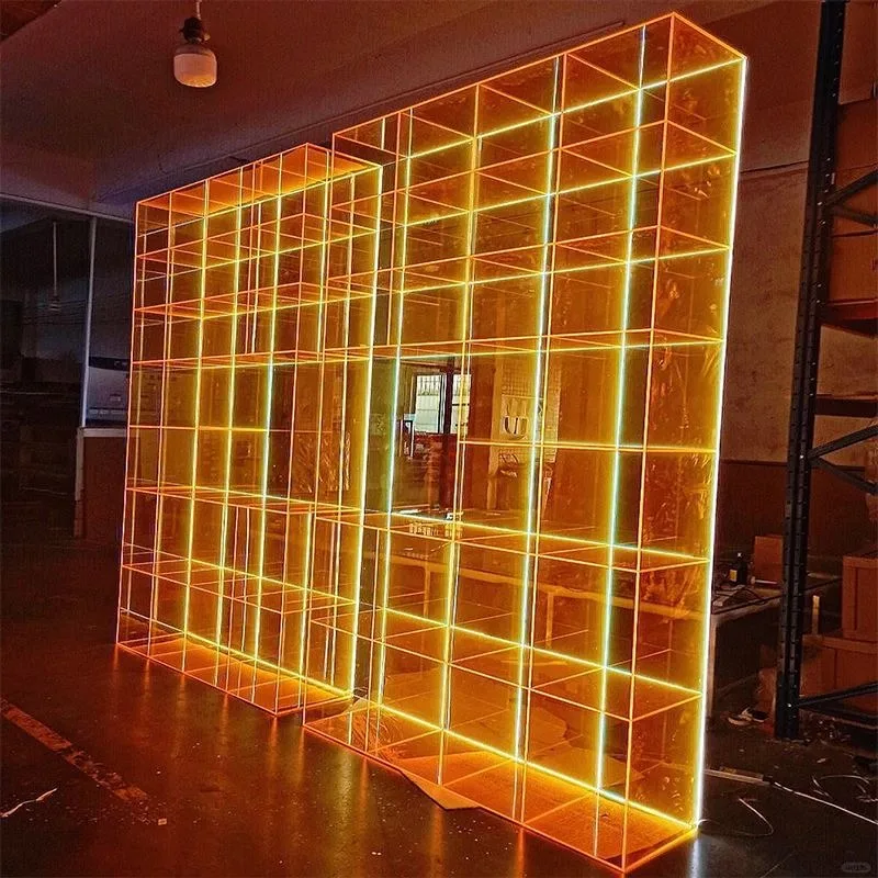 Acrylic display rack transparent gradual change color color color commercial display cabinet clothing display with door wine