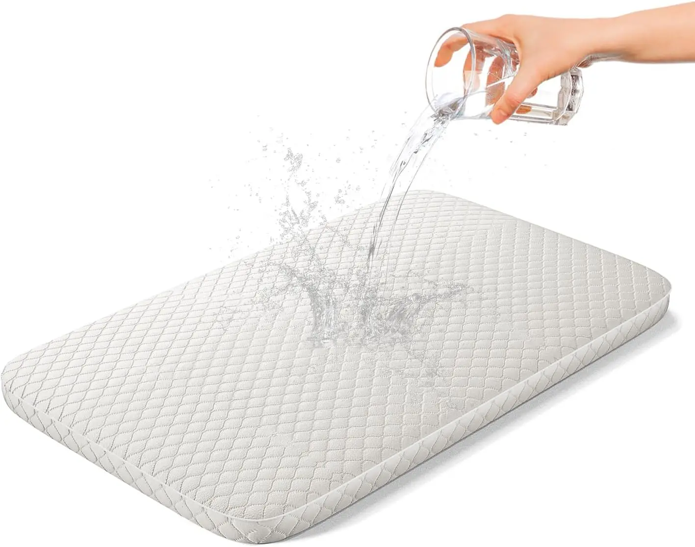 

Дышащий матрас для детской кроватки, гипоаллергенный пенополиуретан премиум-класса со съемным водонепроницаемым чехлом, 23,6 x 47 x 2 дюйма.