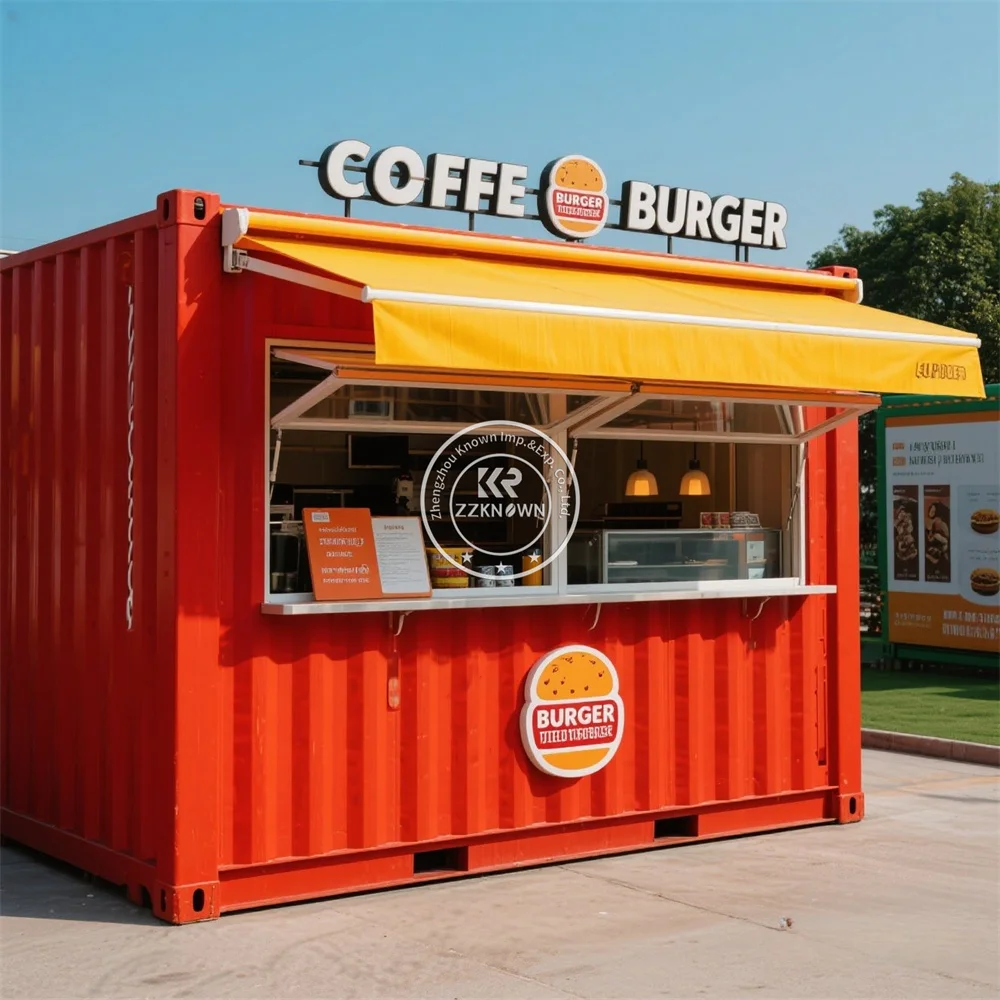 Customizable Modern Prefabricated Modular Steel Houses Coffee Shop Street Restaurant Full Kitchen Outdoor Fast Food Coffee Kiosk