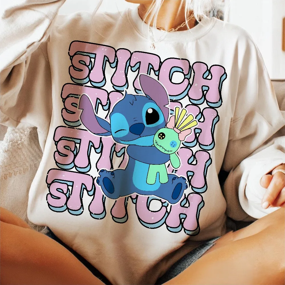 هودي ديزني ستيتش ماجيك كينجدوم، كاجوال وفضفاض. سويت شيرت برقبة دائرية للجنسين لفصل الخريف والشتاء