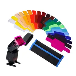 20pcs Flash Speedlite Color Gels Filters for Camera Photographic Gels Filter Flash Speedlite Speedlight