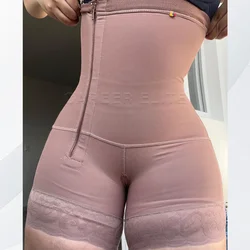 High Waist Shapewear With Side Zipper Open Crotch Body Shapers Women Tummy Control Bodysuit Faja Colombians Seamless Shorts