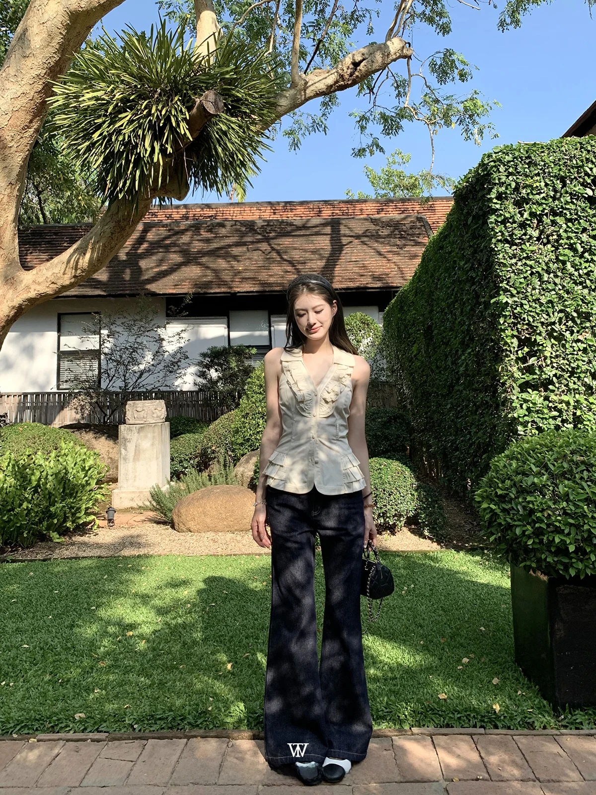 

Wanantong Love to Wear Top Low Waist Flared Jeans Children's Original Cow High Quali Wide Leg Pants Spring Season Long Trou...