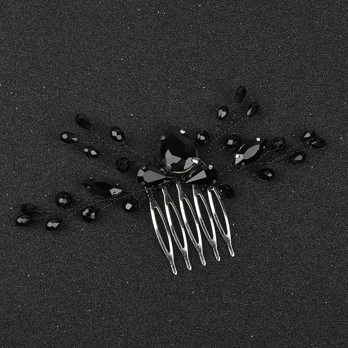 Trendy Tiara Wedding Hair Comb Bridal Hairpins BlackRhinestone Head Jewelry Lady Party Accessories Marrige Headbands