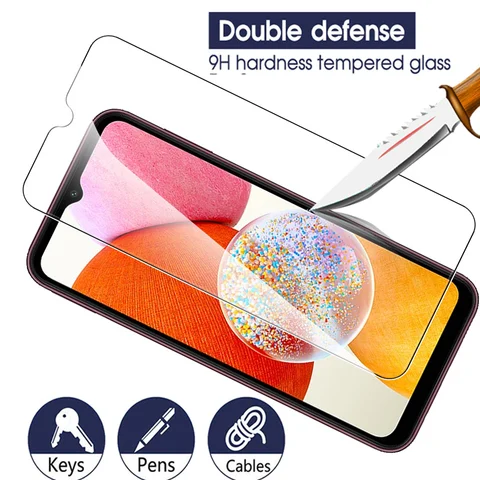 4 шт., чехол из закаленного стекла 9H для Samsung Galaxy A14, защитное стекло для Samsung Sumsung A54 A34 A14 A24, защитная пленка для экрана