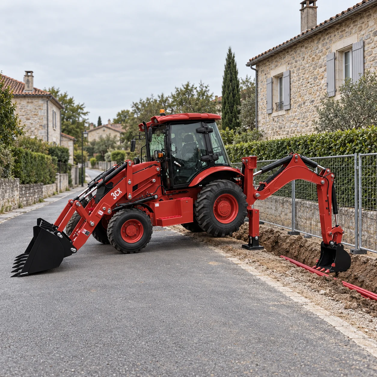 Compact Backhoe Loader Front Loading Rear Digging Equipment for Trenching Material Moving Backfilling and Excavation