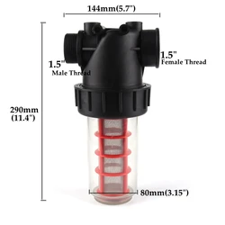 Large Flow Transparent Water Filter Clear Pipe Filters Stainless Steel Mesh Element Micro Irrigation Strainer