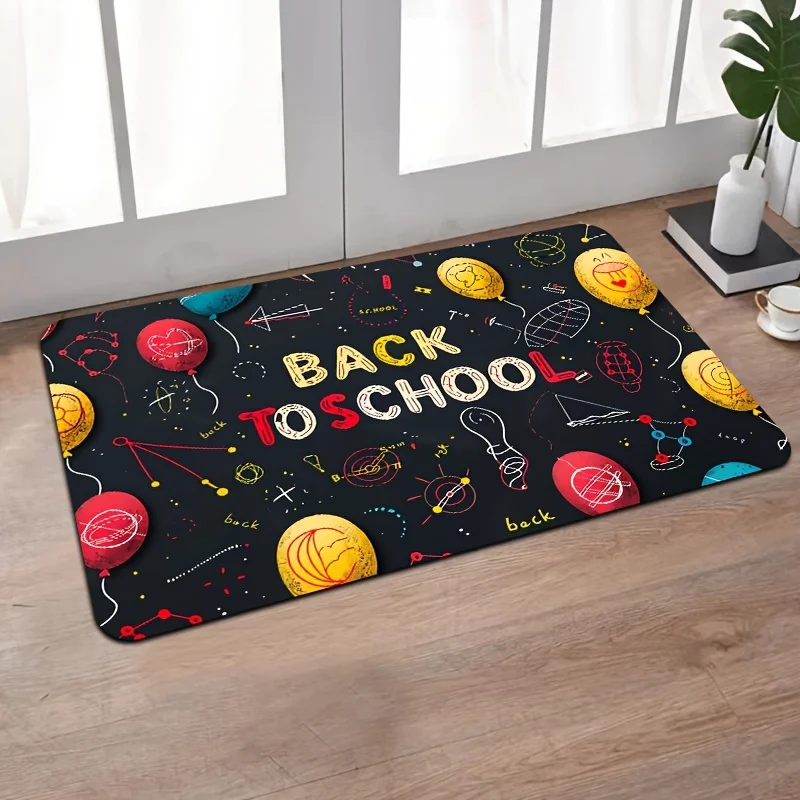 Minimalist Guitar Line Art Rug Non-slip Black Music Themed Floor Mat Rock Style Carpet for Living Room Bedroom Music Room Decor