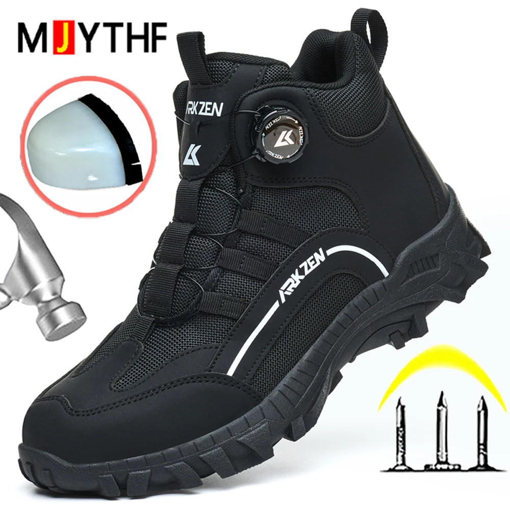 Male Indestructible Shoes Composite Toe Protection Shoes Security Puncture-Proof Work Sneakers Safety Boot for Engineers Men