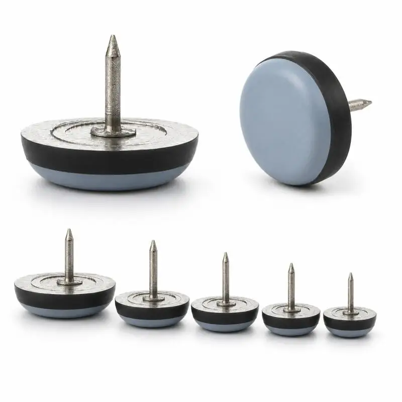 19/22/30/35mm Furniture Leg Sliders Pads With Nail Feet Furniture Moving Gliders Mover Floor Protector for Tables Sofas Recliner