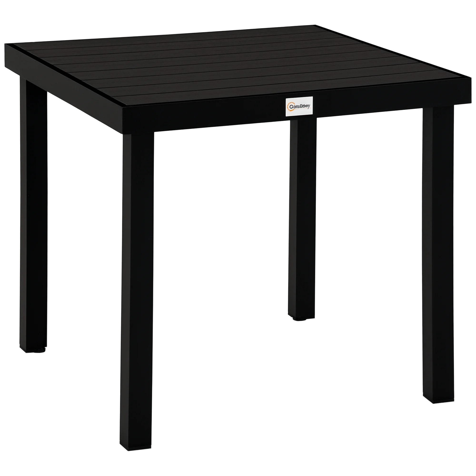 Mesa de jardín para 4 personas, mesa de comedor, mesa de aluminio, muebles de jardín, muebles de exterior, fácil de limpiar, negra, 78 x 78 x 74 cm - Exterior